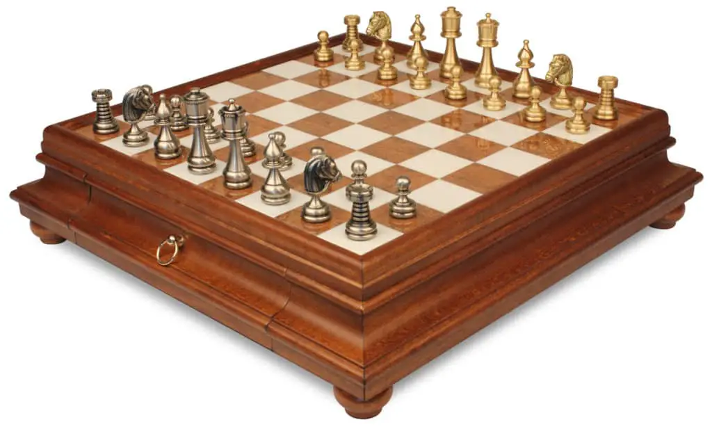 Staunton Brass and marble chess set