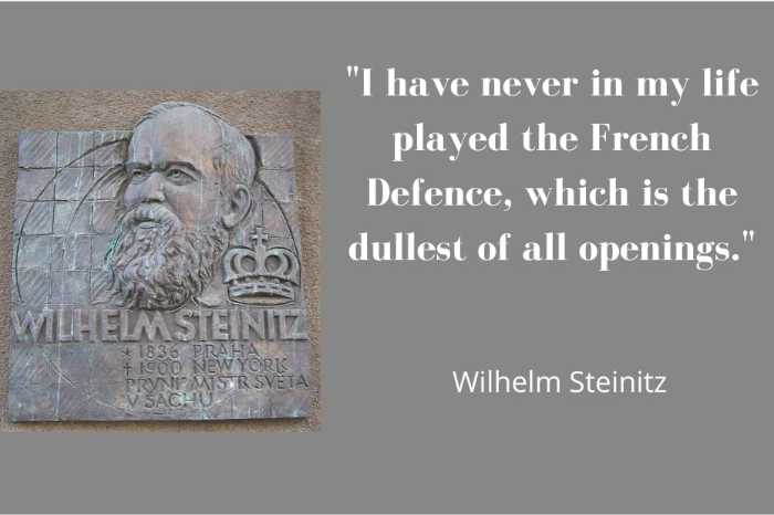 Wilhelm Steinitz Quote about the french Defense