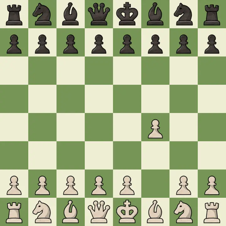 Image showing the first move that signifies Bird's Opening in chess